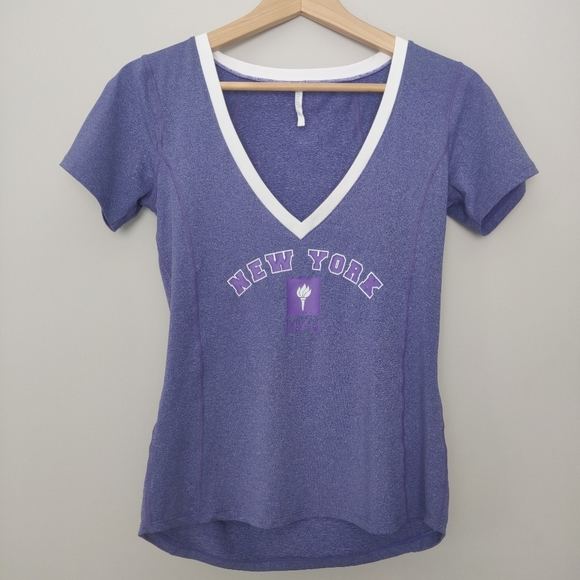 Campus Crew NYU New York Purple T-Shirt - Picture 2 of 9